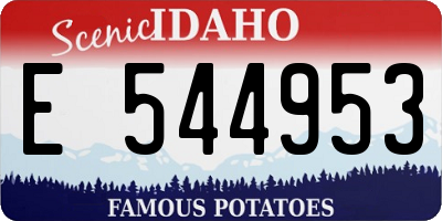 ID license plate E544953