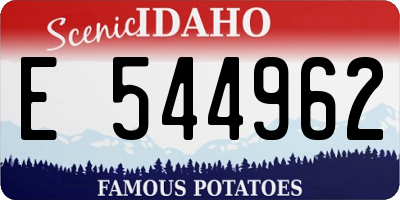 ID license plate E544962