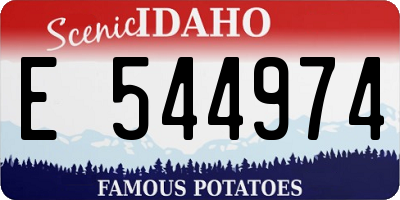 ID license plate E544974