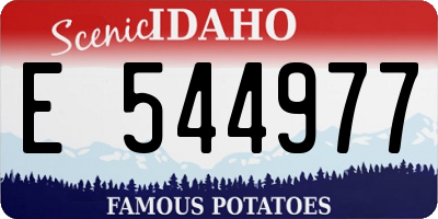 ID license plate E544977