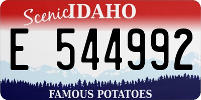 ID license plate E544992