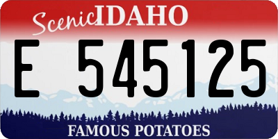 ID license plate E545125