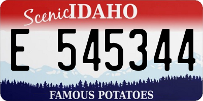 ID license plate E545344