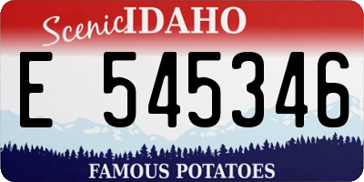 ID license plate E545346