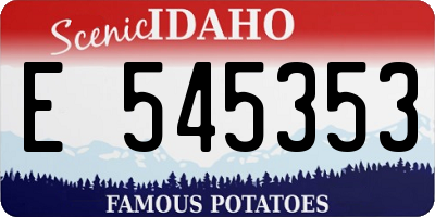 ID license plate E545353