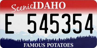 ID license plate E545354