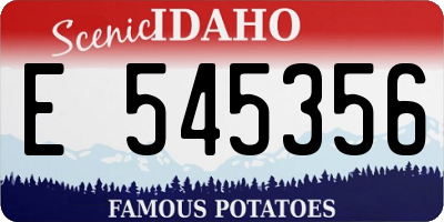ID license plate E545356
