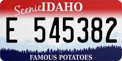 ID license plate E545382