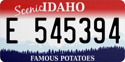 ID license plate E545394