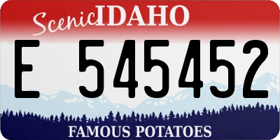 ID license plate E545452