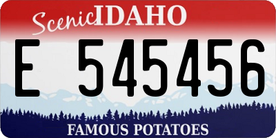 ID license plate E545456