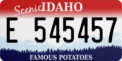 ID license plate E545457