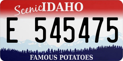 ID license plate E545475