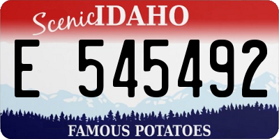 ID license plate E545492