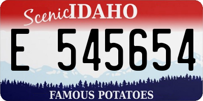 ID license plate E545654