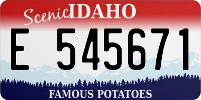 ID license plate E545671