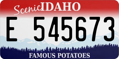 ID license plate E545673
