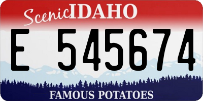ID license plate E545674