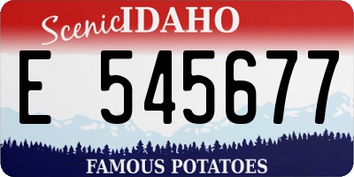 ID license plate E545677