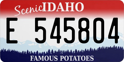 ID license plate E545804