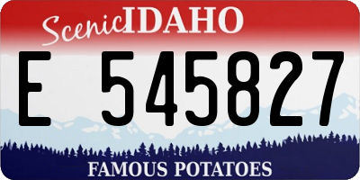 ID license plate E545827