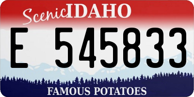 ID license plate E545833