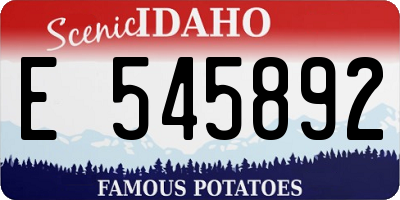 ID license plate E545892