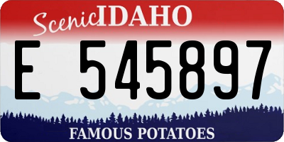 ID license plate E545897