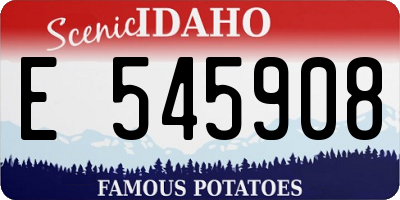 ID license plate E545908