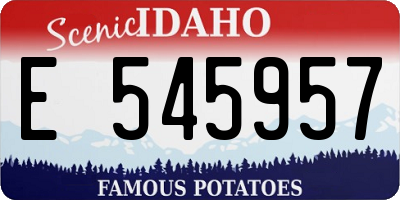 ID license plate E545957