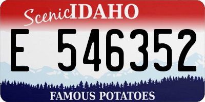 ID license plate E546352
