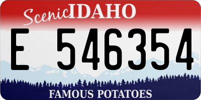 ID license plate E546354