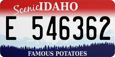 ID license plate E546362