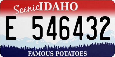 ID license plate E546432