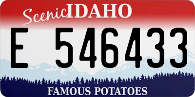 ID license plate E546433