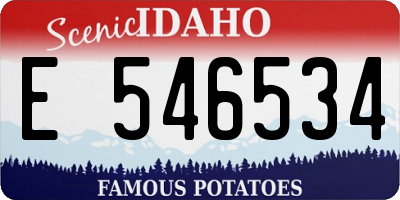 ID license plate E546534