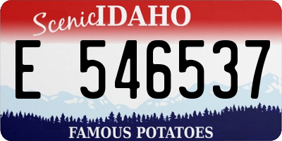 ID license plate E546537