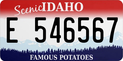 ID license plate E546567