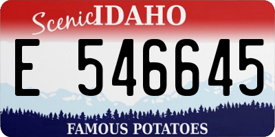 ID license plate E546645