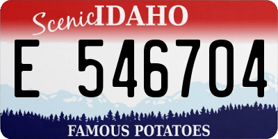 ID license plate E546704