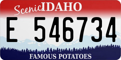 ID license plate E546734