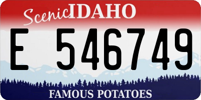 ID license plate E546749