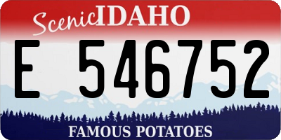 ID license plate E546752