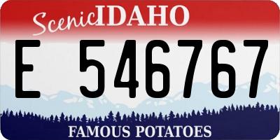 ID license plate E546767