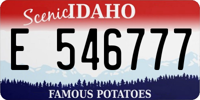 ID license plate E546777