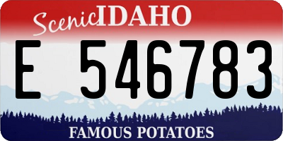 ID license plate E546783