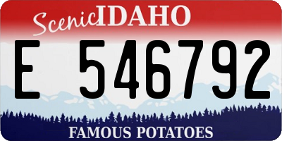 ID license plate E546792