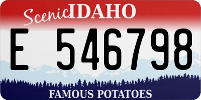 ID license plate E546798