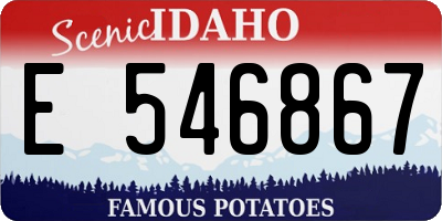ID license plate E546867