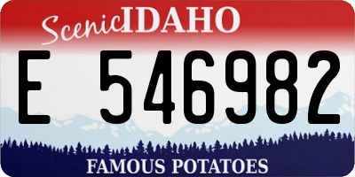 ID license plate E546982
